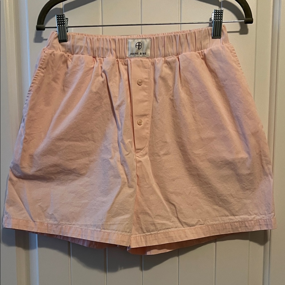 Anine Bing Light Pink High Waist Shorts